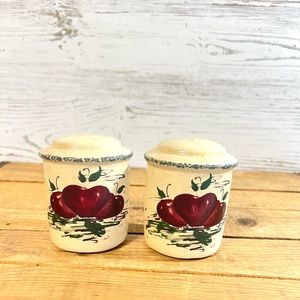 Apple salt pepper shakers Marshall pottery decor